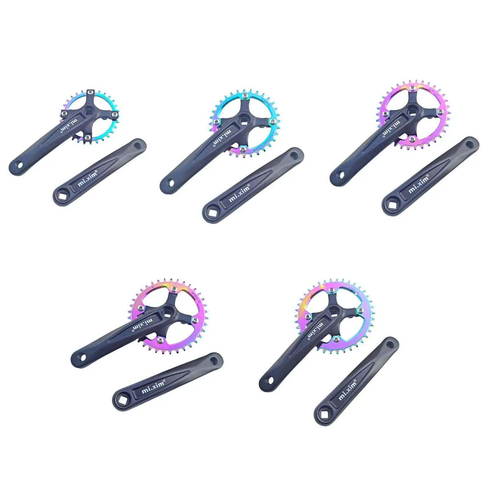 Road Bike Crankset Narrow Wide Tooth 104 BCD 170mm Arm 7-12 Speed Aluminum Alloy Single Speed Chainring for Cycling Component