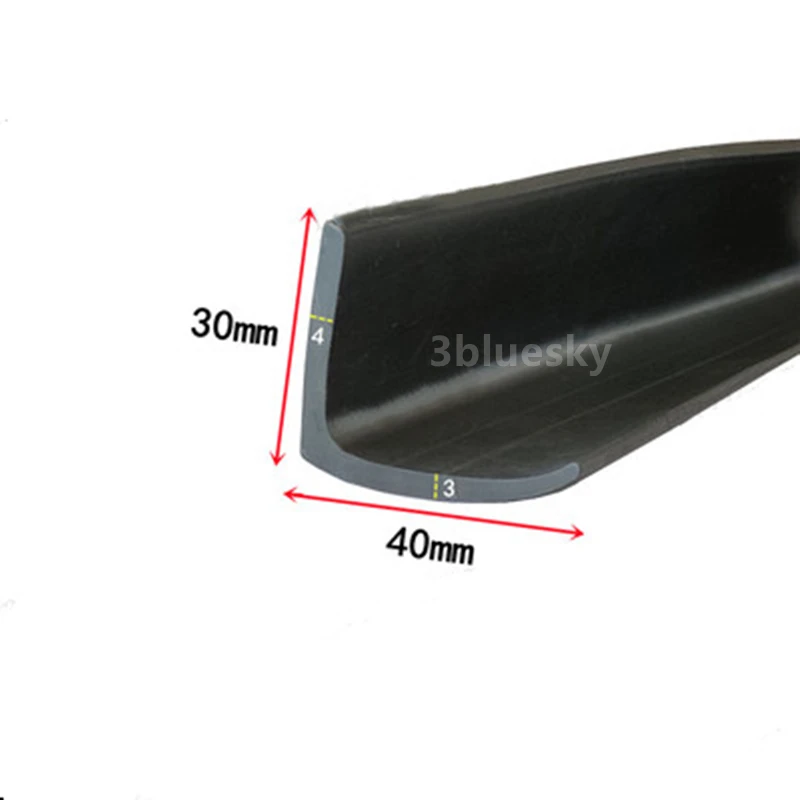 Custom Rubber Angle Corner Protecor Edge Encloser Shield Collision Avoidance Gasket L Strip 30x40mm Black