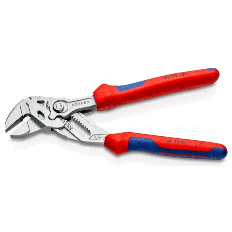 KNIPEX Plier Wrench 7-inch Oil-hardened 15 Adjustment Positions Plier Hand Tool Great for Gripping Holding Pressing 8605180