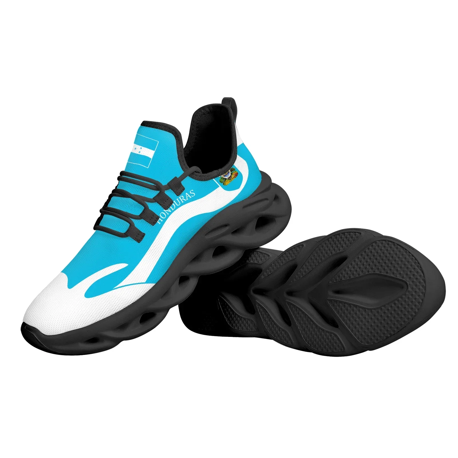 Creative Honduras Flag Printed Lace-up Shoes Hot Sale Comfortable Non-slip Basketball Shoes Summer Lightweight Men Flat Sneakers