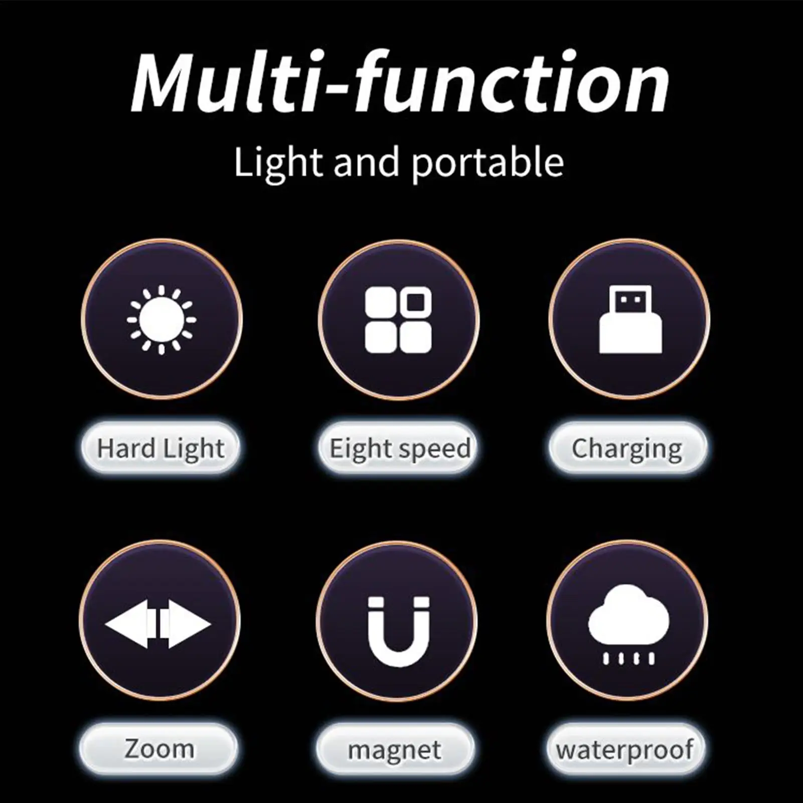 Portable EDC Strong LED Flashlight Mini Keychain Rechargeable Zoom Torch Long Range Outdoor Camping Lantern With Magnetic