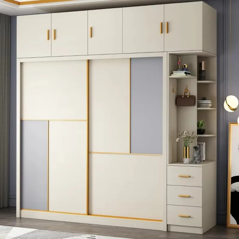 

Nordic Sliding Door Wardrobes Orgnizer Luxury Living Room Storage Wardrobes Bedroom Stylish Guarda Roupa Furniture House