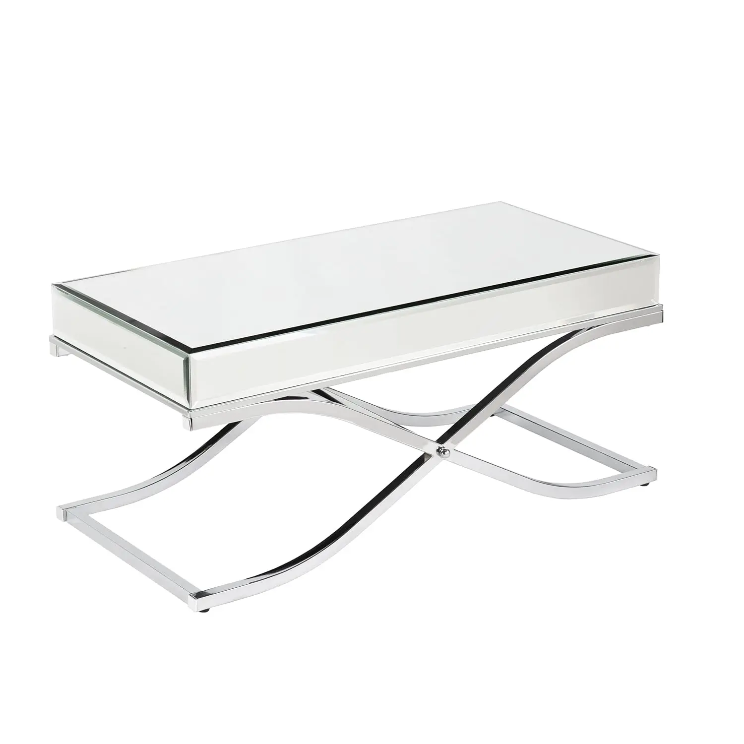 

Mirrored Coffee Table, Cocktail, Chrome