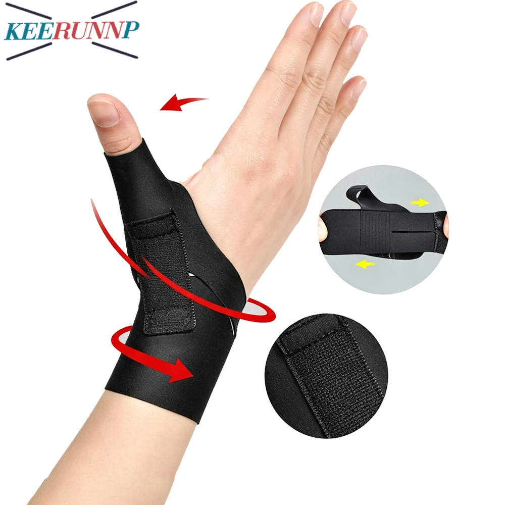 KEERUNNP 1PCS Thumb Wrist Brace CMC Spica Splint for Arthritis Tendonitis Carpal Tunnel Pain Relief Left Right Hand Men Women