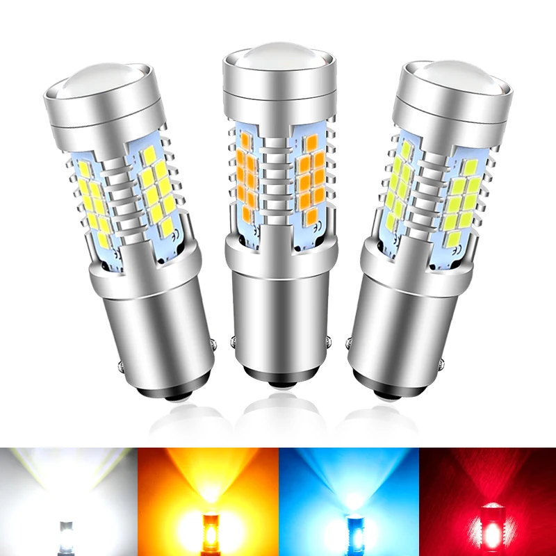 2pcs No Error Canbus 30SMD 1156 P21W PY21W BA15S BAU15S LED Bulbs Turn Signal Light 1157 P21/5W BAY15D T20 7443 Brake Stop Light