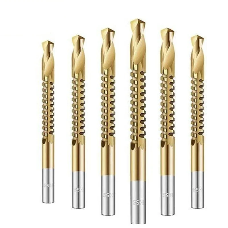 

6PCS HSS Helical Composite Twist Drill Set Woodworking Tools for Cutting And Drilling Grooves