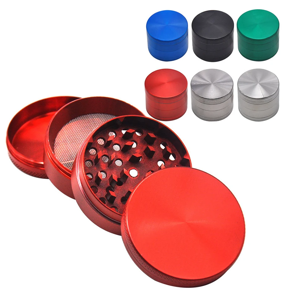 

4Pcs 75mm Zinc Alloy Herb Grinders 4-layers Spice Mills Durable Tobacco Crusher Kitchen Tool Smoking Accessories for Friend Gift