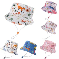 New Summer Panama Baby Girls Hats Cartoon Boys Fisherman Hat Baby Sun Hat Outdoor UV Bucket Hat Toddler Kids Panama Sun Cap