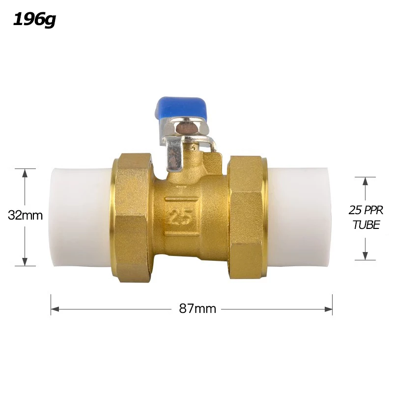 

All copper double union PPR high-temperature resistant ball valve home appliance/Tap 20/25/32/40/50/63