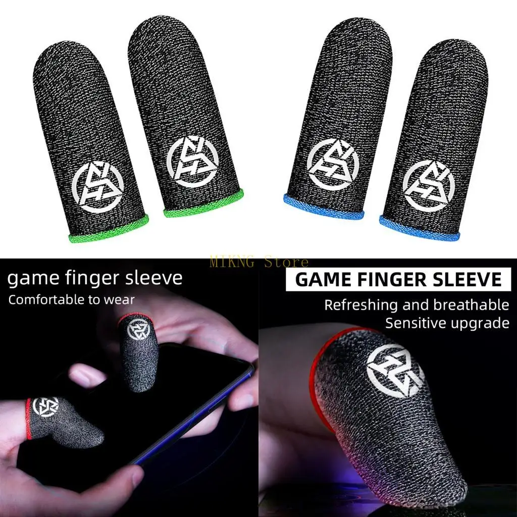 Le maniche a dito da gioco in fibra conduttiva sottili proteggono antislip touch sposta guanti per il controllo del gioco mobile