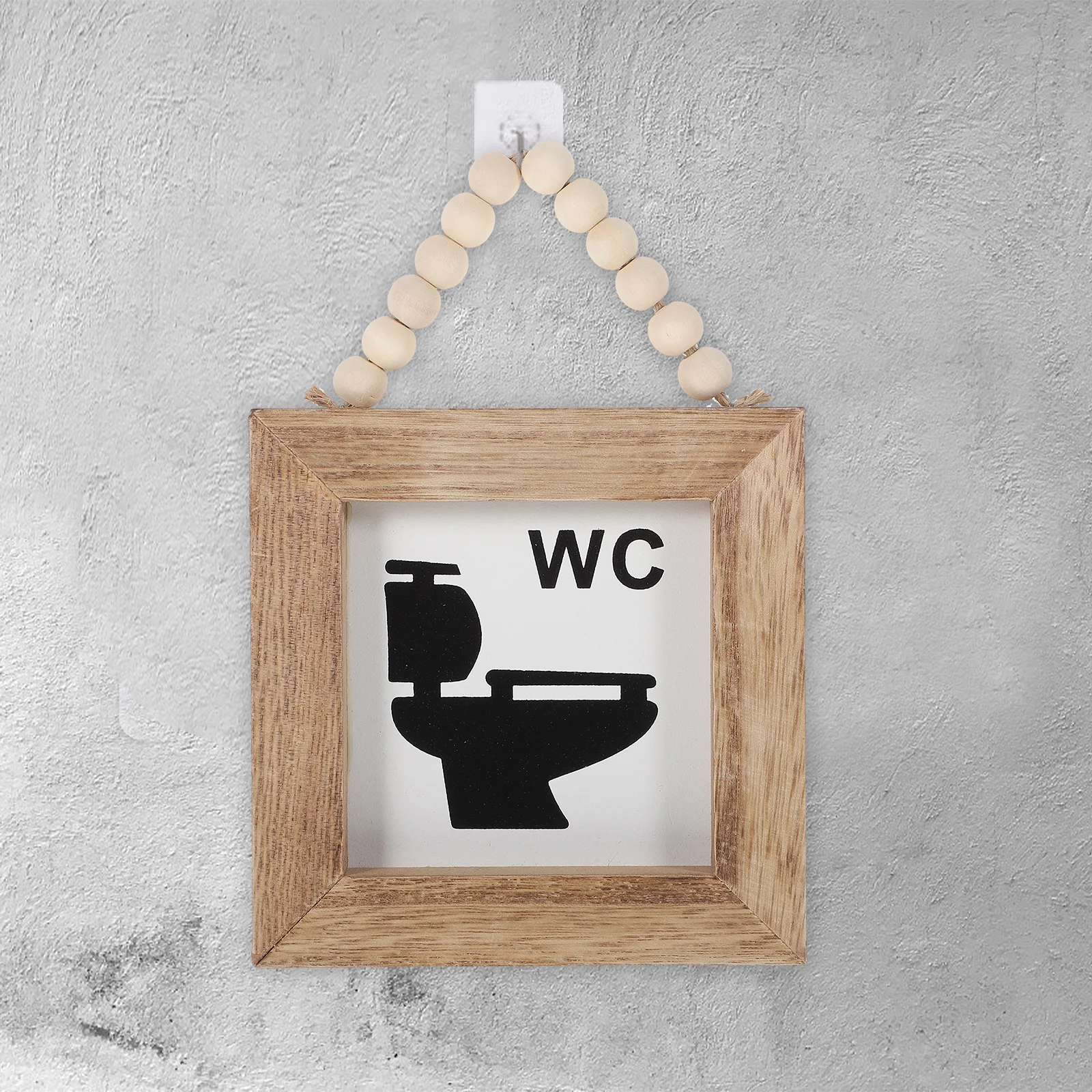 Toilet Wooden Sign Bathroom Hanging Pendant Emblems Wall Ornament and Women Home Decor