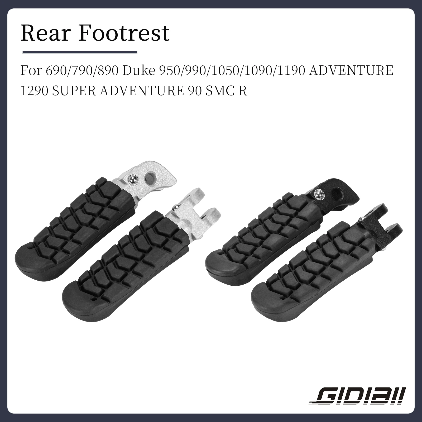 

1 Pair Motorcycle Rear Footrests For 690 790 890 Duke 790 Adv 890 ADVENTURE R 950 990 1050 1090 1190 ADVENTURE Foot Pegs Pedals