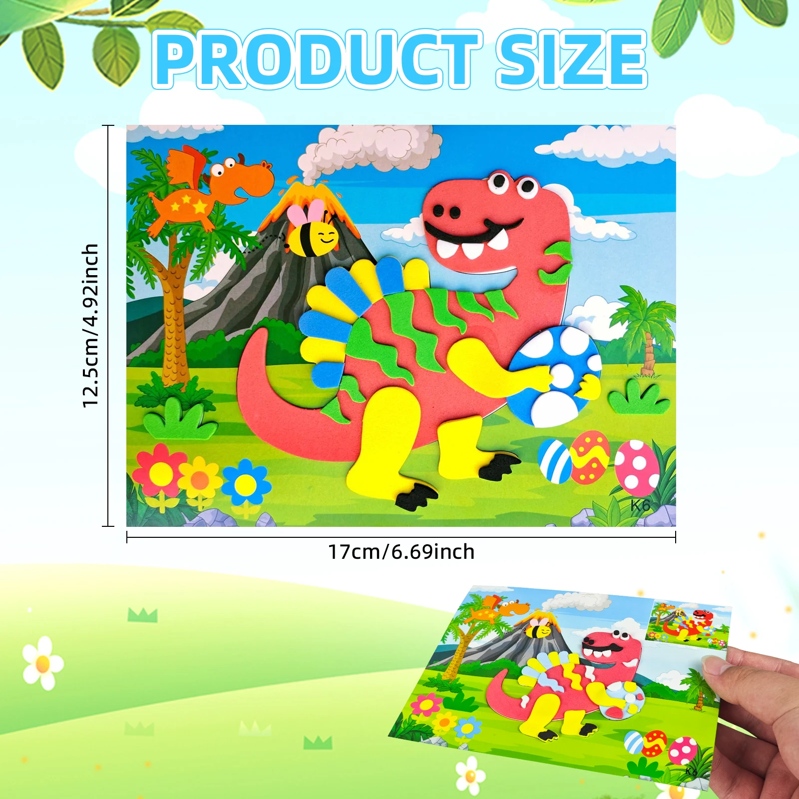 3d eva espuma adesivo quebra-cabeça diy dos desenhos animados animais brinquedos educativos para crianças arte artesanato kits atividade criativa presentes de aniversário