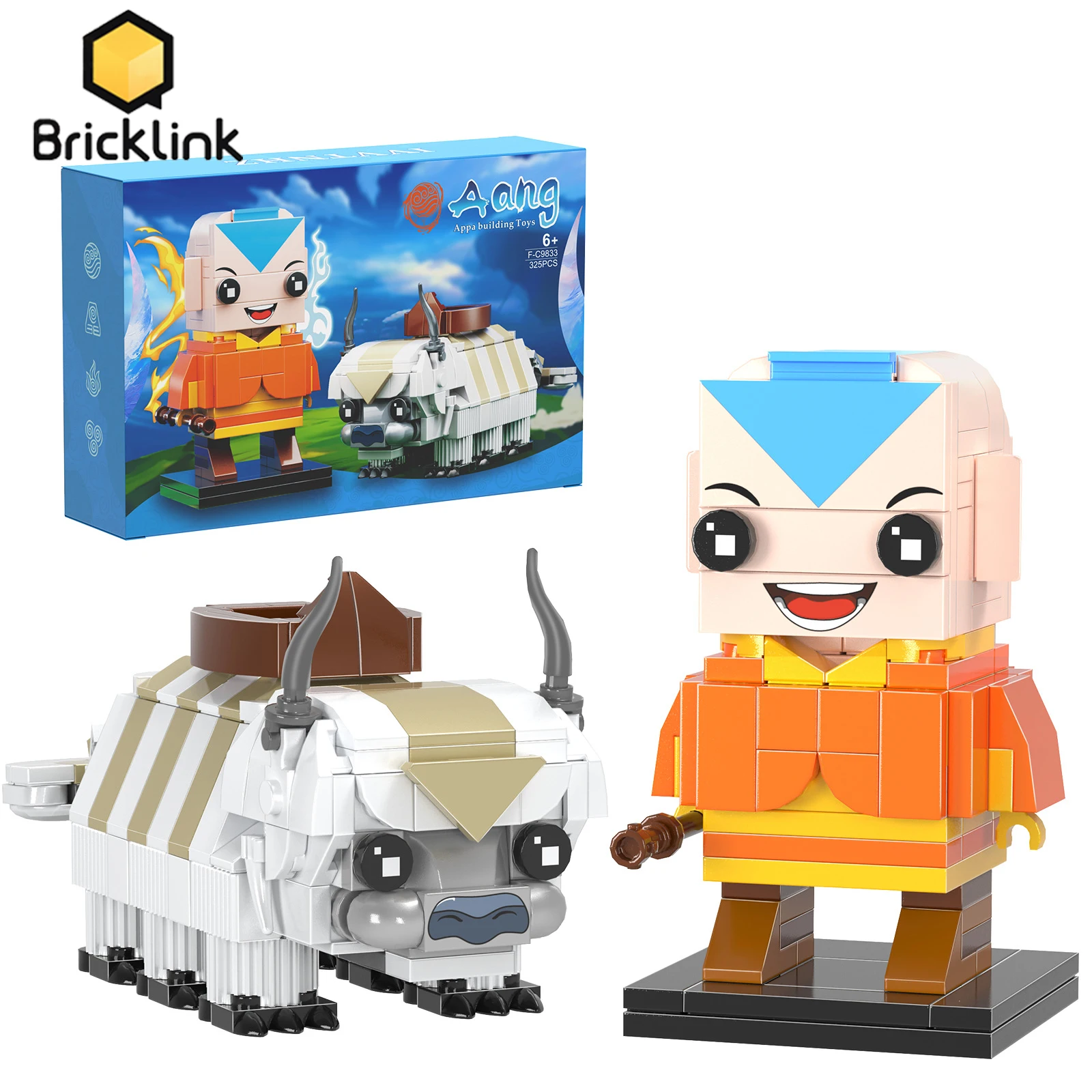 Bricklink Anime Movie Figures MOMO Appa Avatar The Last Airbender Brickheadz Dolls DIY Builidng Blocks Kid Toys Christmas Gift