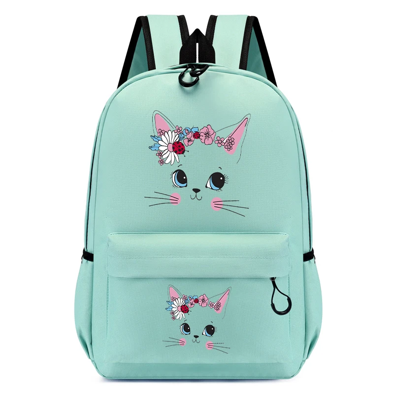 Kinder rucksack für Schul mode Schult aschen für Kinder Cartoon niedlichen Katzen gesichts druck Schul rucksack Taschen Kindergarten Bücher tasche