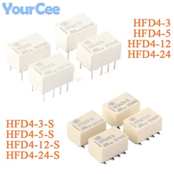 5PCS/1PC Mini Signal Relay HFD4 HFD4-S HFD4-3 HFD4-5 HFD4-12 HFD4-24 3VDC 3V 5V 12V 24V 8 Pin Direct Insertion