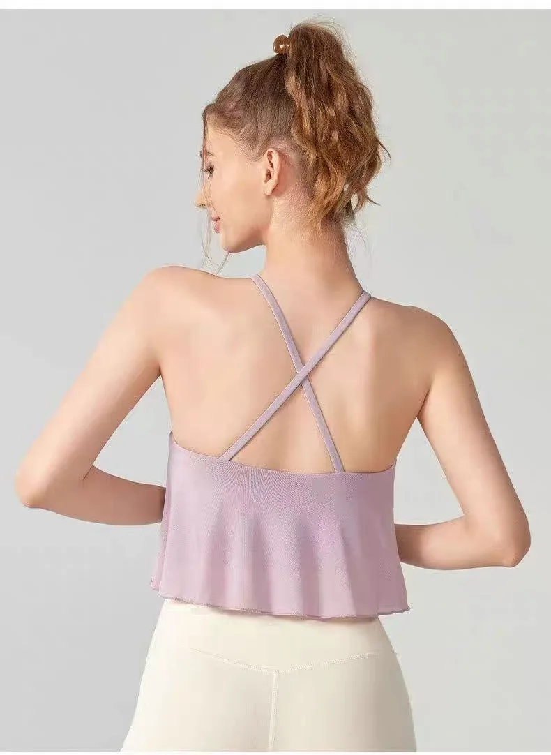 Cloud-sensing Mesh Yoga-Anzug Weste mit Brustpolster Fitness Pilates Top Stoßfester Suspension-Sport-BH Schöne Rückenweste – Detail 18