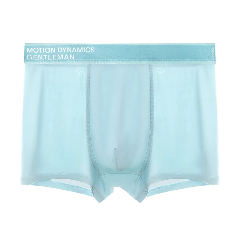 4PCS Ice Silk Underwear Men's Breathable and Comfortable Bottom Crotch Men's Underwear Cold Boxer Underwear view 5