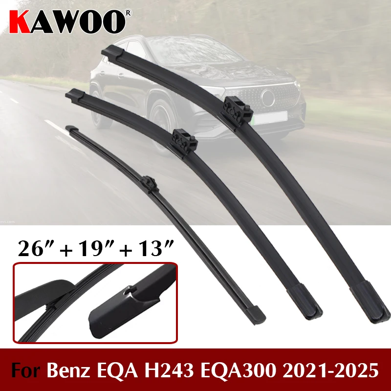 

Для Mercedes-Benz EQA H243 EQA300 2021-2025 комплект щеток стеклоочистителя автомобиля 26 дюймов + 19 дюймов + 13 дюймов передние и задние дворники автоаксессуары
