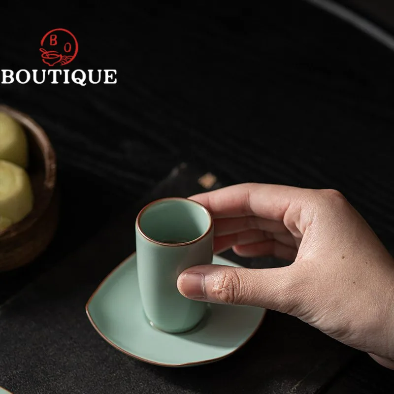 45ml Azure Ru Porcelain Smells Fragrance Cup Handmade Ceramic High Teacup Master Tea Jug Kung Fu Art Training Exam Tool Teaware