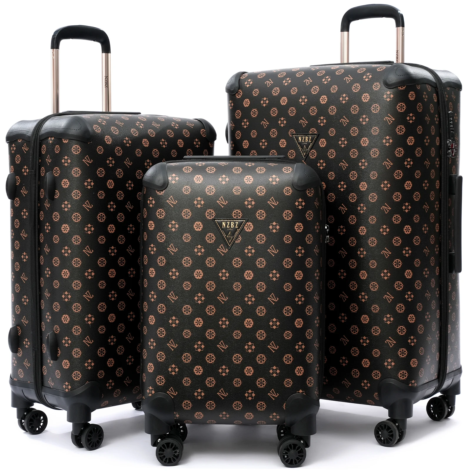 Urecity Luxury Retro 3pcs Luggage Set Faux Leather Handmade 20inch & 24inch & 28inch Luggage Travel Suitcase Set