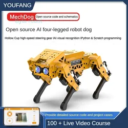 バイオニックインテリジェントビジュアルロボットキットESP32,4重AIロボット,犬のメクドッグ,arduino,python,グラフィカル,プログラム可能