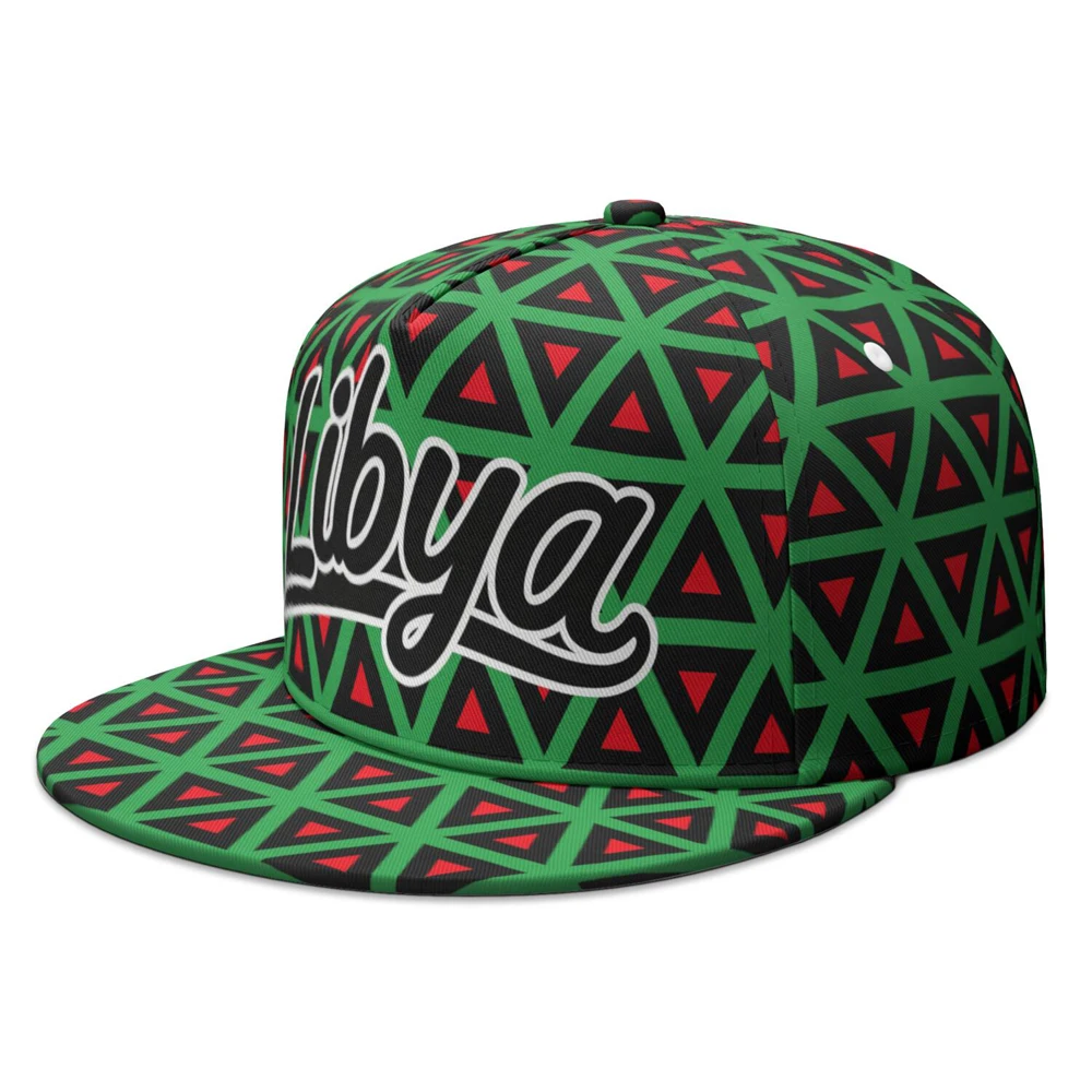 State Of Libya Flat Brimmed Cap Custom Made Team Logo Hip-hop Hat Country Travel Libyan Nation Arabic Islam Arab Flag Headgear