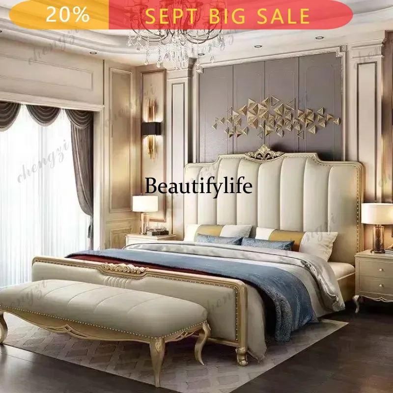 DD Headboard Adult Double Bed Comforter Luxury Modern Twin Full Size Double Bed Monster Bedframe Letto Matrimoniale Home Furnitu