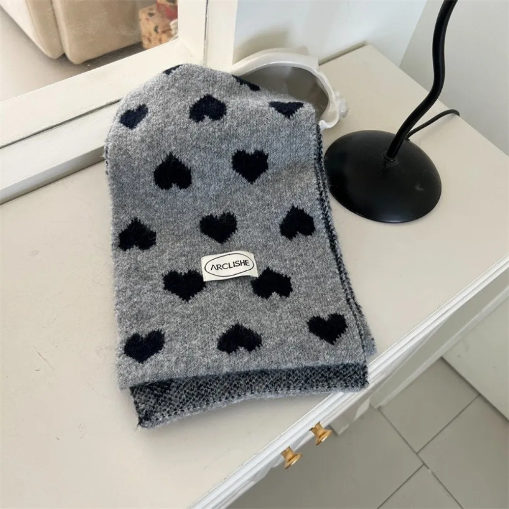 Fashion Autumn Winter Children's Scarves Soft Thick Knitted Muffler Warm Sweet Heart Neckerchief Neck Warmer