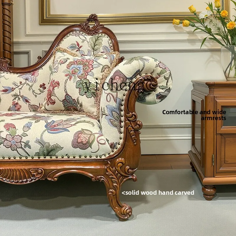 

LX Solid Wood Chaise Lounge Sofa Beauty Couch New Bedroom Chaise Lounge