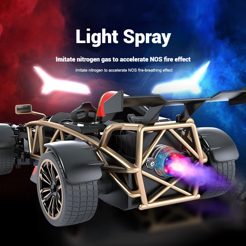 Nowy Zdalnie Sterowany Samochód Wyścigowy z Spryskiwaczem, Metalowy, Szybki, Symulacja Samochodu Wyścigowego, Ładowanie, 4WD, Zdalnie Sterowany Samochód, Zabawki dla Dzieci