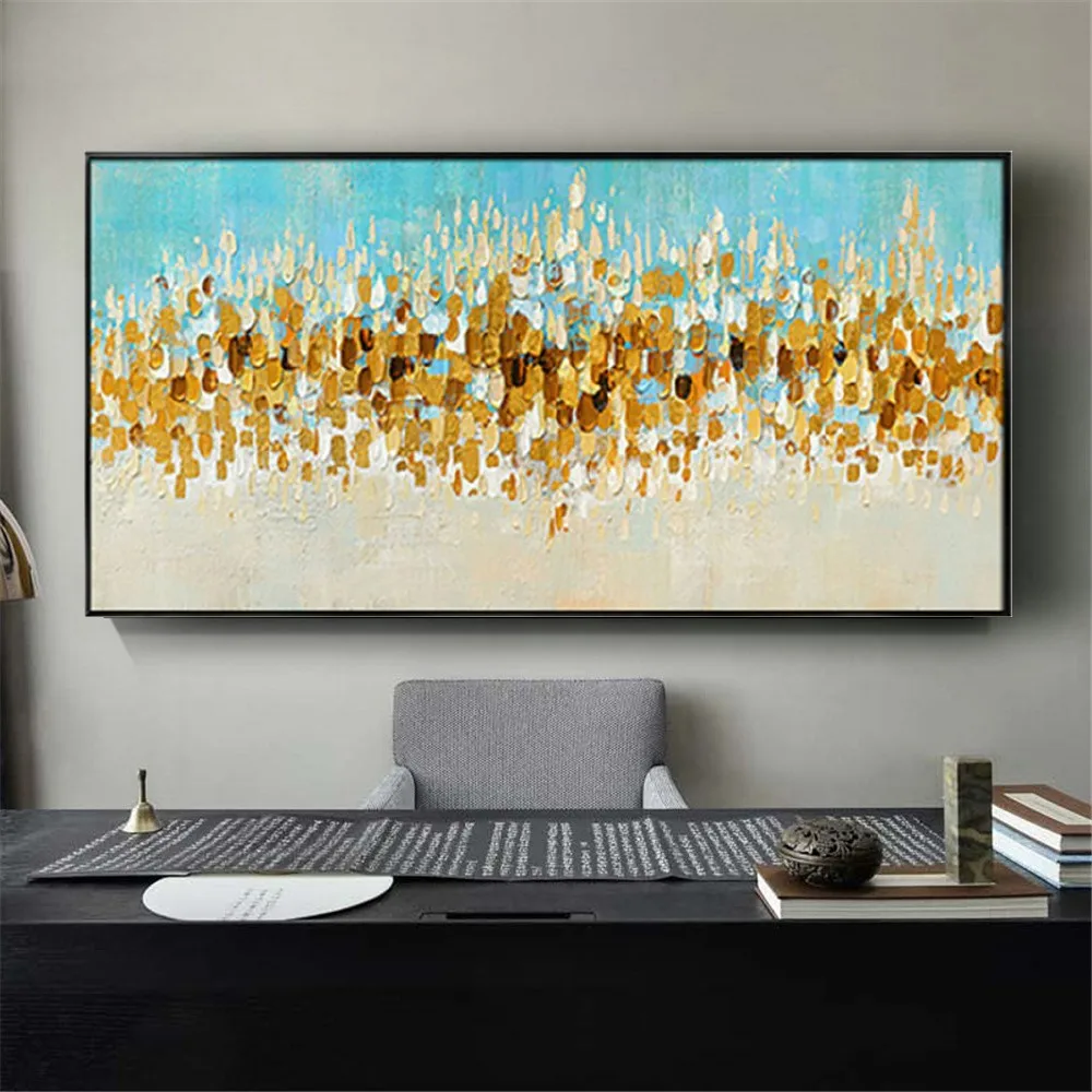 

100% Hand-Painted Oil Painting Abstract Seascape Beach Canvas Picture Texture Gorgeous Brilliant Wall Art For Modern Home Decor