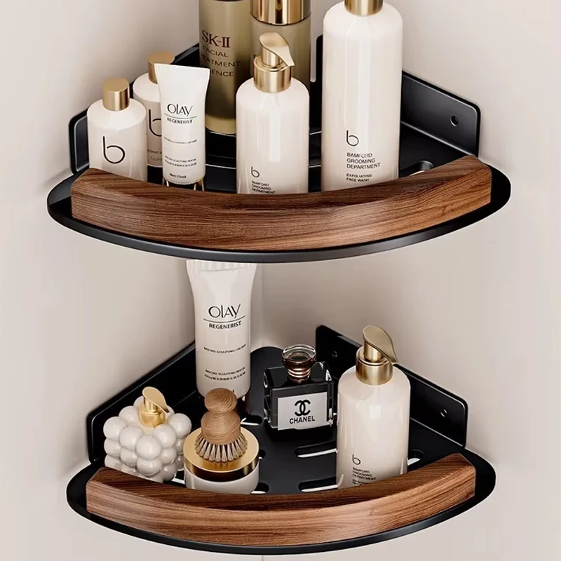Holz Badezimmer Netz Tissue Halter Regal Organizer Eckregale Wand Toilette Rack Wohnaccessoires Eckregal Dreieckiges Rack
