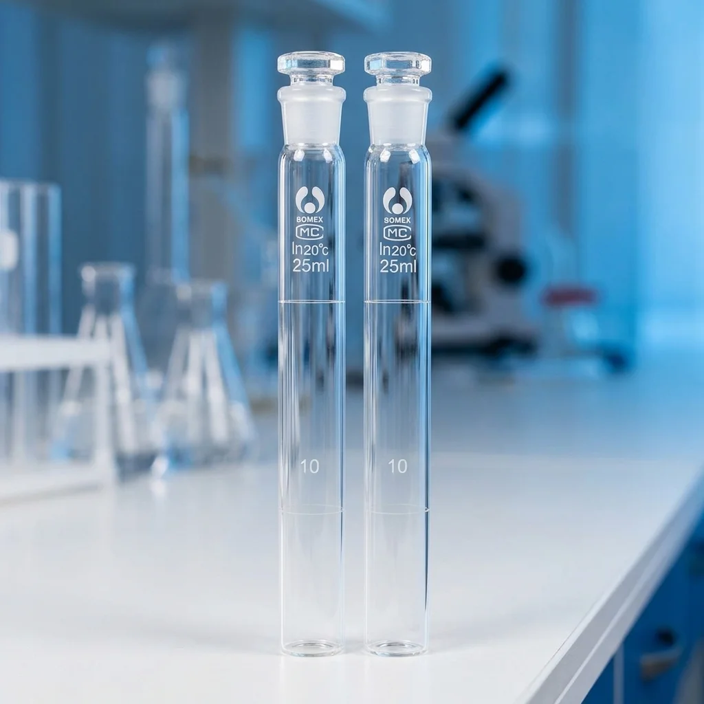 12 Pcs/lot 25 ML Glass Cuvettes Glass Graduated Cuvettes With Stopper Flat-bottomed Cuvettes