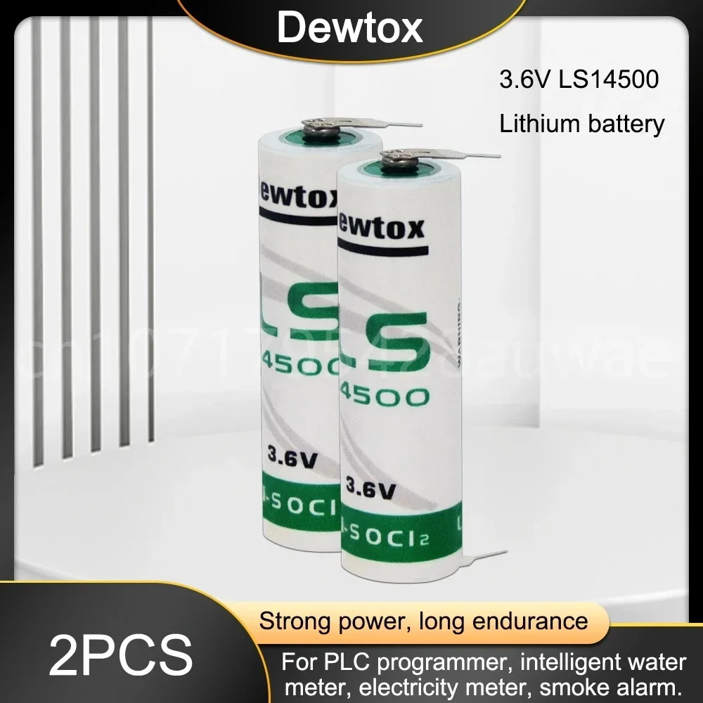 2 шт. 3,6 В LS14500 ER14505 TL5104 литиевая батарея с контактами для оборудования ПЛК с ЧПУ, счетчик газа, основные батареи