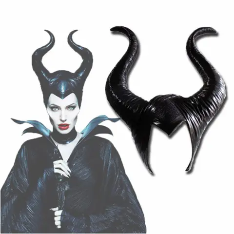 할로윈 악마 바 Maleficent 코스프레 소품 검은 Bullhorn 헤드 기어 마스크 마법사 모자 레이브 댄스 무대 성능 용품