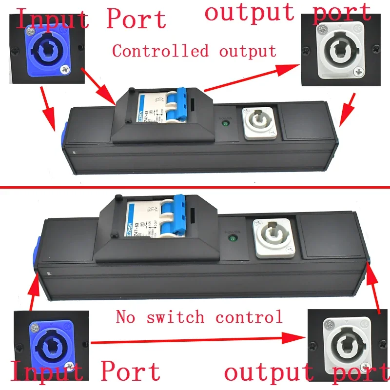 Aluminum Box powercon Enclosure NAC3MPA NAC3MPB Aviation socket for Stage Light LED Connector 20A/250V Air Switch