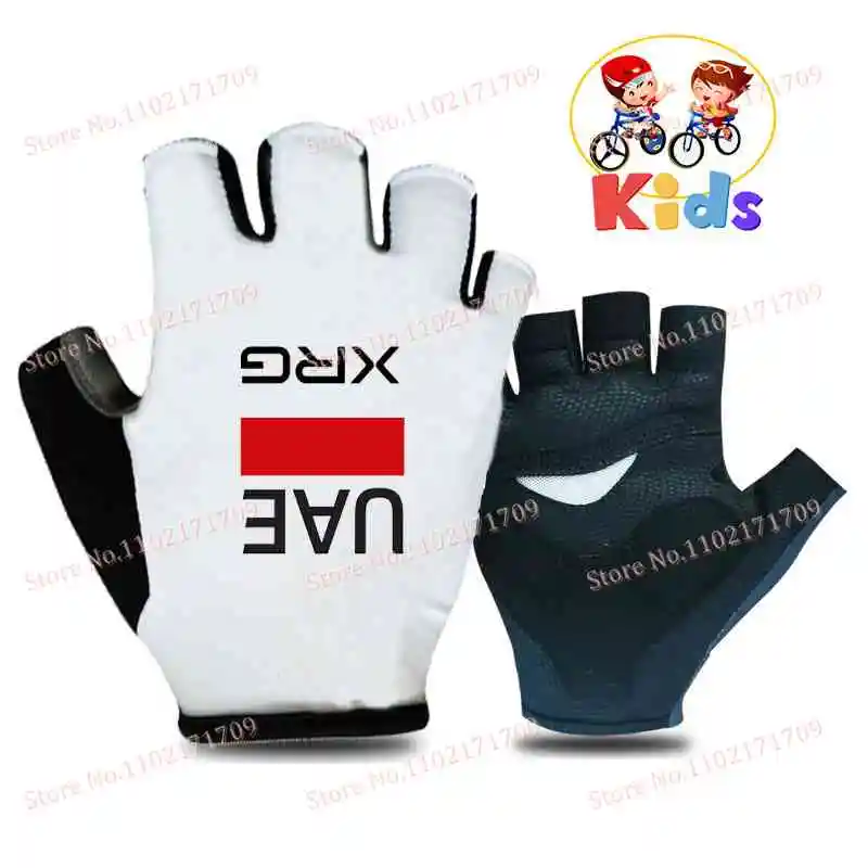 أطفال 2025 الإمارات العربية المتحدة فريق قفازات ركوب الدراجات نصف اصبع الأطفال الطريق دراجة قفازات تشغيل اللياقة البدنية رياضة ركوب دراجة قفازات الجبلية القفازات