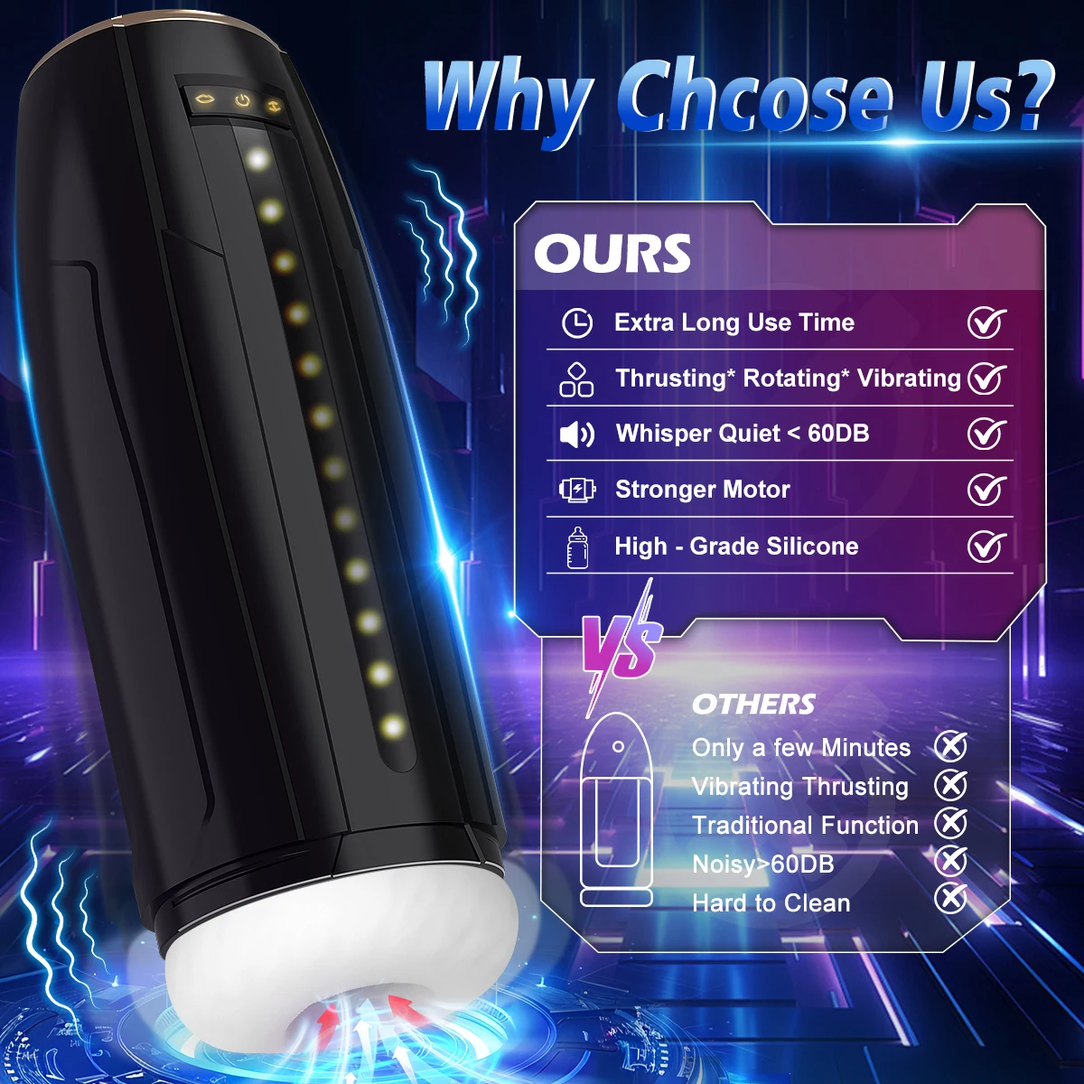 Automatic Telescopic Sucking Masturbator 3 IN 1 Mode Male Sex Toy 10 Thrusting Sucking Vibrating Blowjob Pocket Pussy Adult Toys view 4