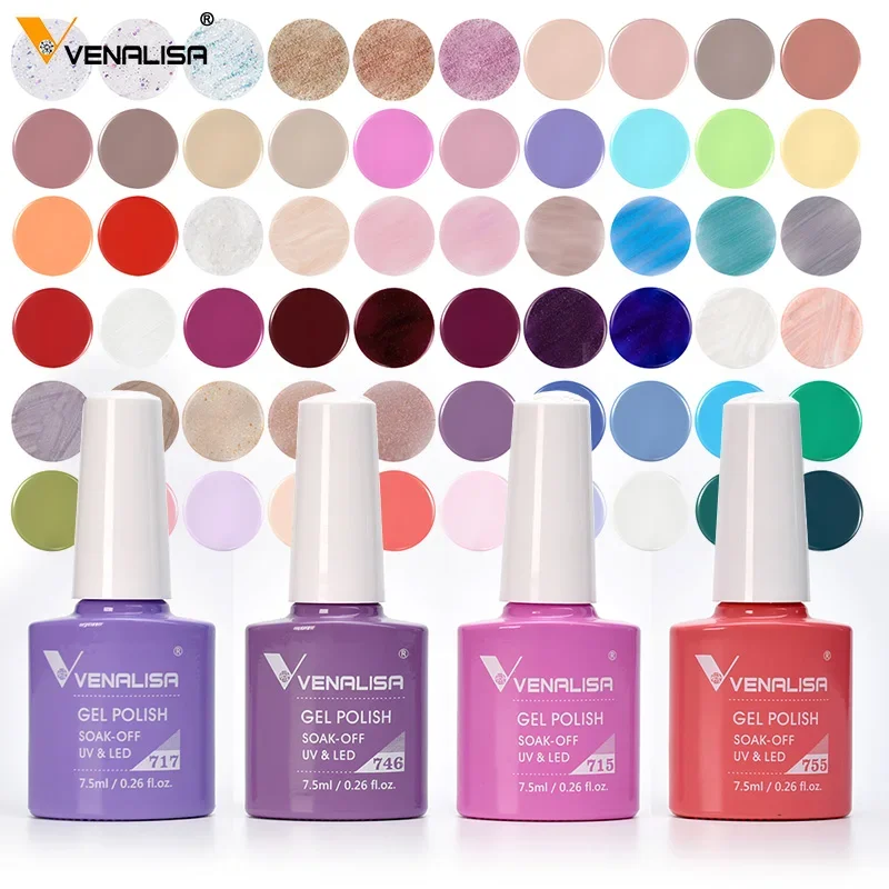 Venalisa-esmalte de uñas en Gel, 7,5 ml, tapa blanca, esmalte de uñas en Gel de vidrio, NoWipe Top Soak Off UV LED, laca de uñas, Gel de Color brillante