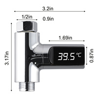 Display Water Temperture LED Self Powered Temperature Thermal Sensor Thermometer Handheld Showerhead Rotatable