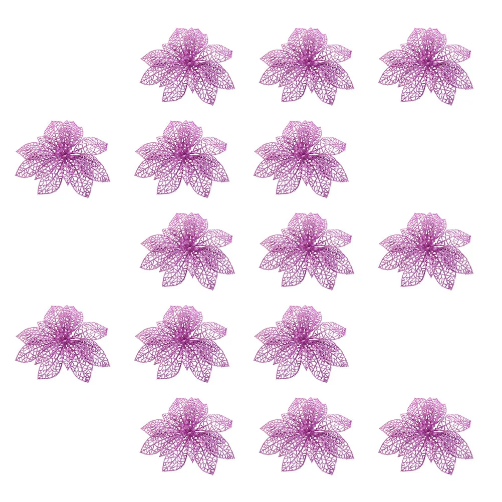 

15 Pcs Artificial Christmas Flowers Party Decorations Fake Plant Ornaments Simulation Plastic for