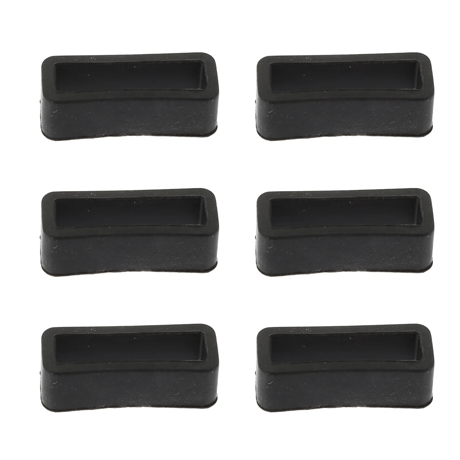 6Pcs Black Elastic Watch Strap Loop Silicone Watchband Ring Replacement Part for Smartwatch Band Secure Hold Comfortable Wear