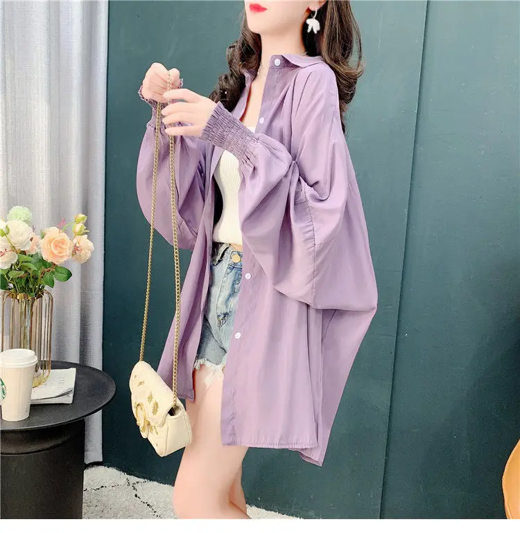 Ice Silk Sunscreen Clothes for Women Long Sleeves 2025 New Summer Korean Version Loose UV Anti-ultraviolet Chiffon Jacket