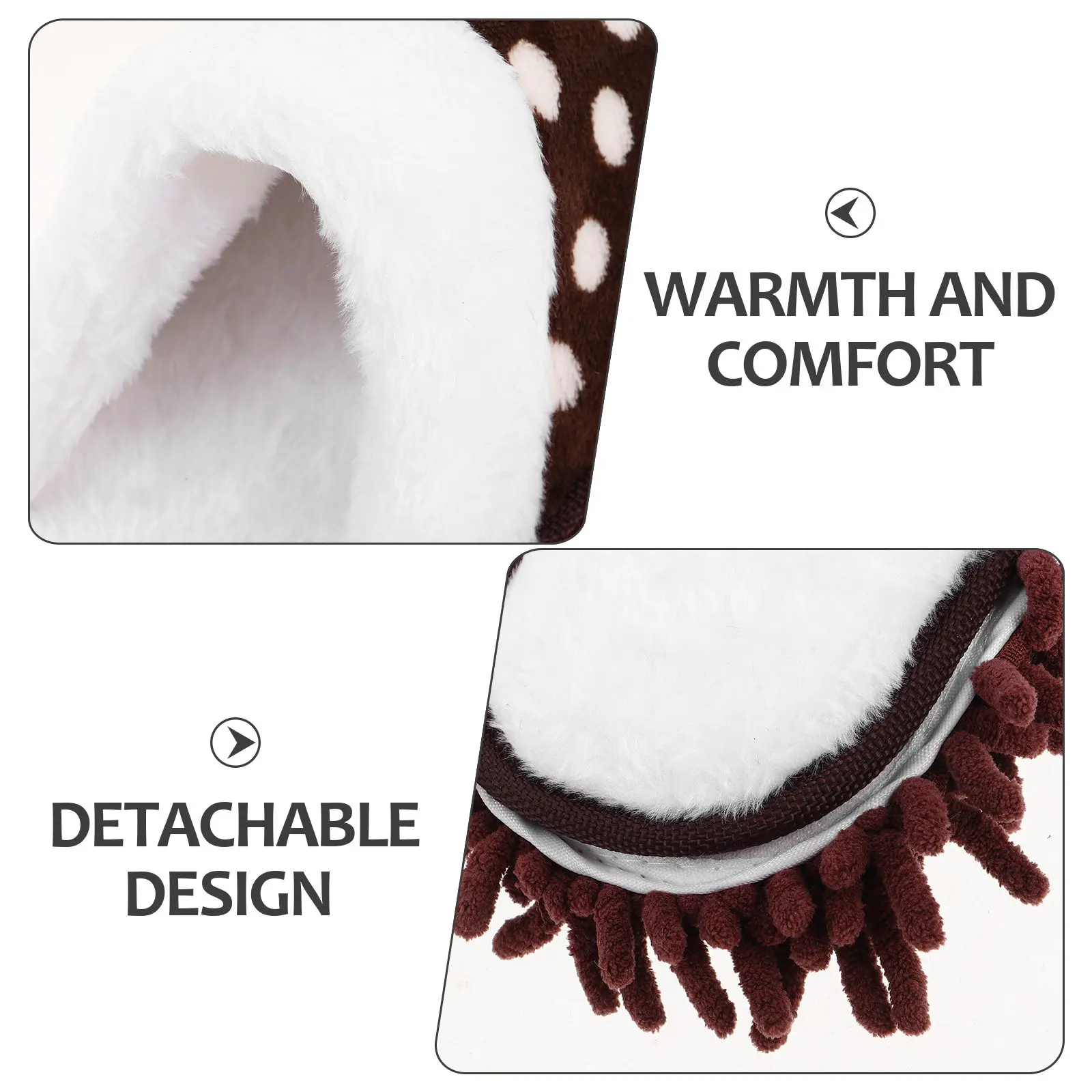 1Pair Thickened Chenille Cleaning Slippers for Floor Cleaning Detachable Washable Mop Shoes Winter Slippers for Women