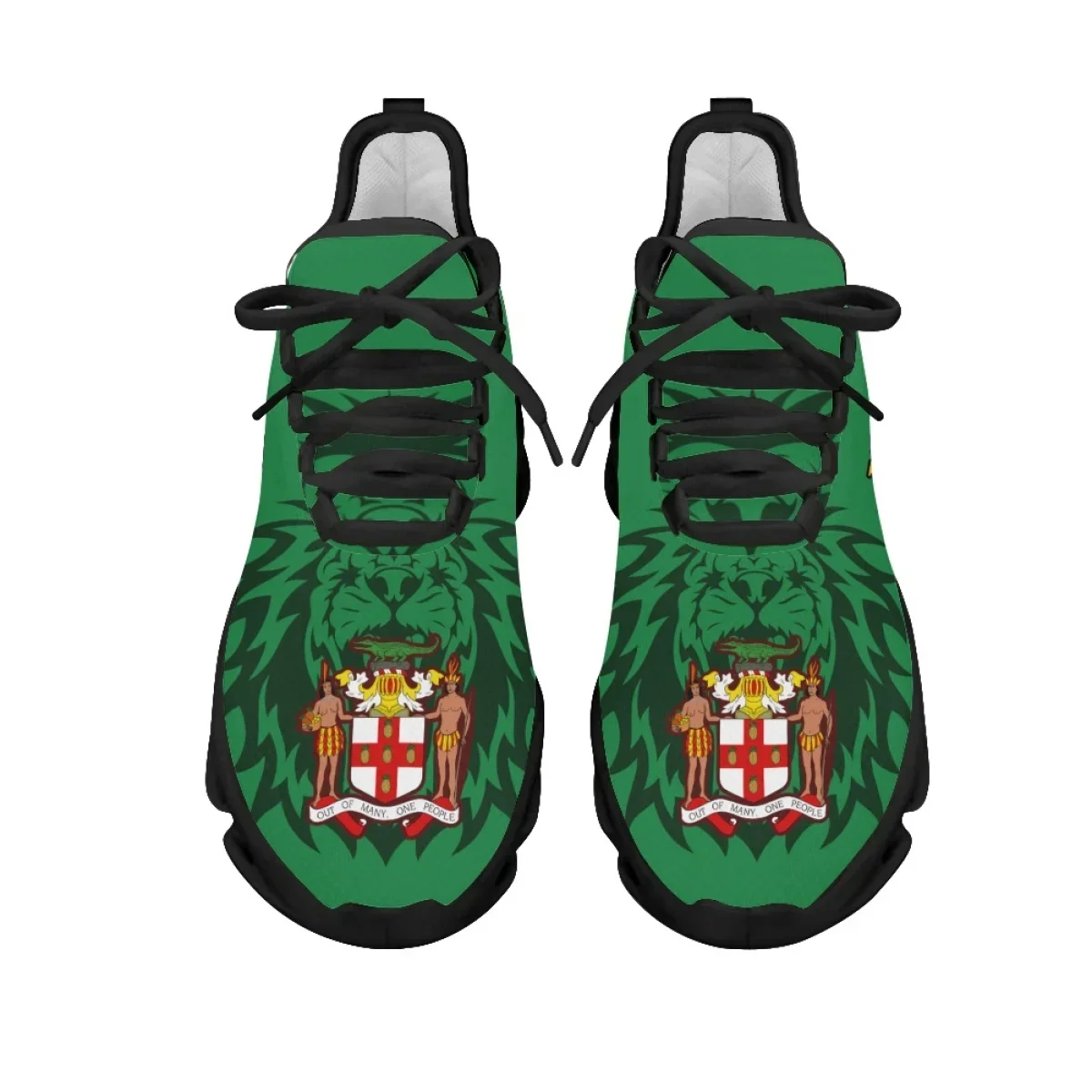 Jamaica Flag Print Women's Mesh Swing Sneakers Rasta Rastafari Lion Design Platform Shoes for Ladies Comfort Tennis