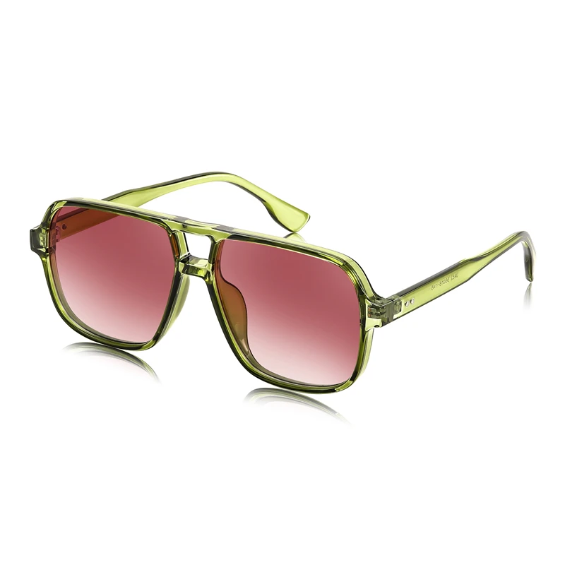 Cool&Ku Retro Square Pilot Sunglasses Women Men 70s Vintage Trendy Plastic Frame Sun Glasses