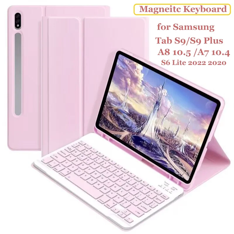 

For Samsung Galaxy Tab Plus S9 12.4 S9 11" S6 Lite S7 11 S8 A8 10.5 S7 FE 12.4 S8 S7 Plus 12.4 A7 10.4 Bluetooth Keyboard Case