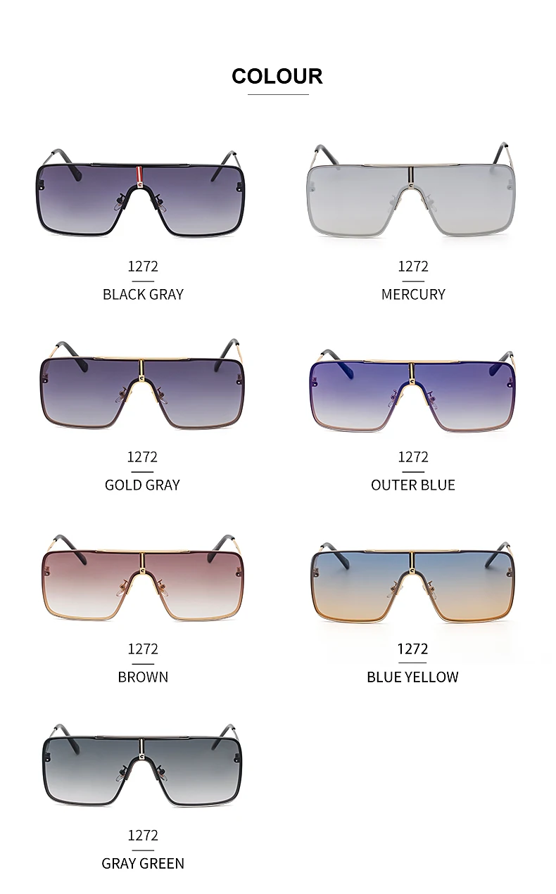 Übergroße Steampunk Einteiler-Sonnenbrille für Herren 2026 Luxusmarke Randlose Punk-Sonnenbrille für Männer Vintage Eyewear Shades – Detail 8