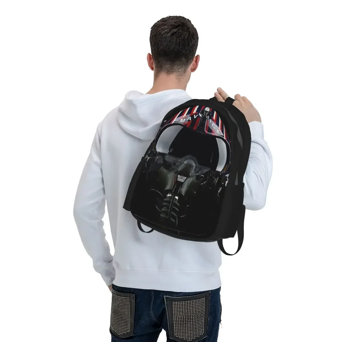 Steampunk Pilot Air Fighter Helmet Student Backpack School Bag Hiking Travel Daypack for Boys Girls Bookbag Shoulder Bags